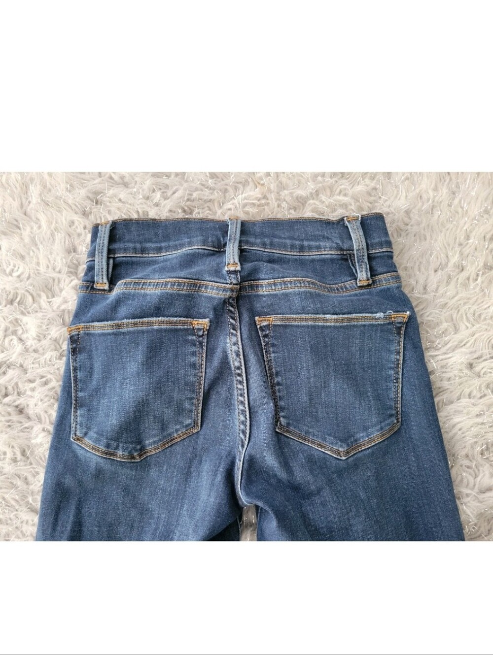 Frame Le High Straight Leg Jeans Dark Wash Ankle Stretch Mid Rise Minimalist 24 - Picture 12 of 13